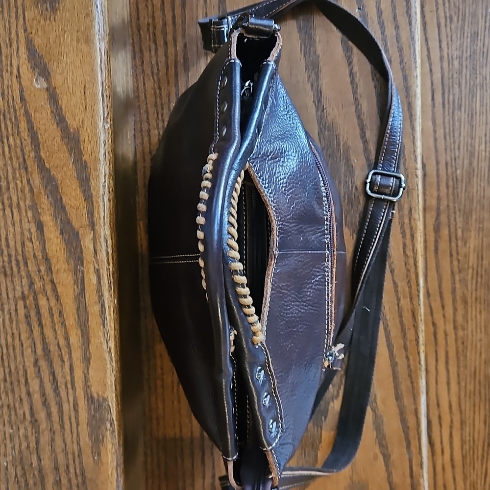 HESHE Leather Top Handle Satchel Crossbody Tote Bag - Picture 4 of 8